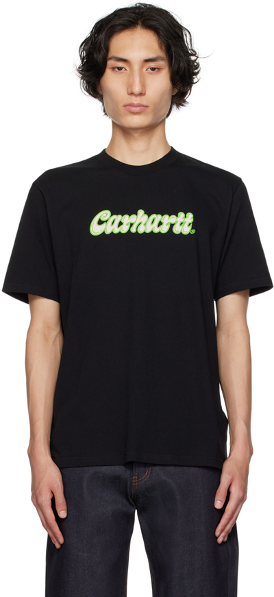Carhartt Liquid Script Black T-shirt In 89 Black