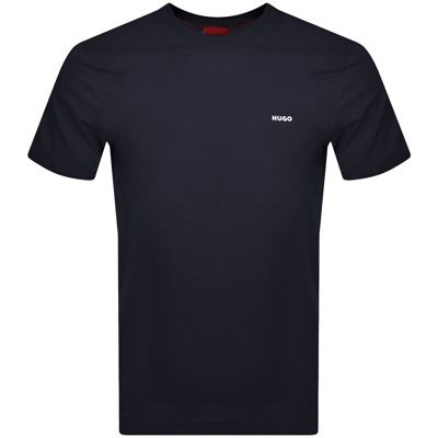 Hugo Dero222 Crew Neck Short Sleeve T Shirt Navy In Dark Blue 405