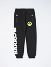 Barrow Smiley-face Cotton Track Pants In Black