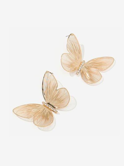 New York And Company Gold-plated Cz Butterfly Stud Earrings