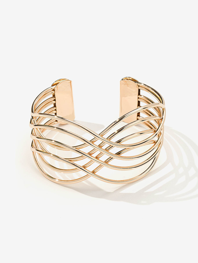New York And Company Open Wire Criss Cross Cuff In Gold