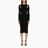 Andreädamo Sculpting Jersey Cutout Midi Dress In Black