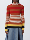 Marni Multi Stripe High-neck Wool Sweater In Red