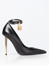 Tom Ford Padlock Ankle Strap Pumps In Black