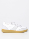 Apc A.p.c. Light Grey And Caramel Leather Sneakers In White