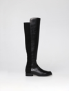 Stuart Weitzman Nappa Leather And Fabric Celia Knee Boots In Black