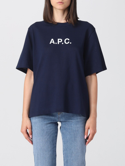 Apc T-shirt A.p.c. Damen Farbe Blau In Blue