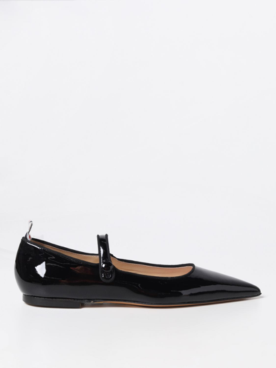 Thom Browne Black Leather Ballerina Shoes