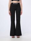 Palm Angels Soiree Sequined Knitted Flared Pants In Black