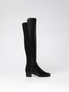 STUART WEITZMAN ROSERVE BOOTS IN NAPPA LEATHER AND STRETCH KNIT,E50677002