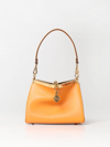 Etro Small Vela Leather Shoulder Bag In Orange