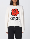 Kenzo Jersey With Embroidery Boke Flower In White