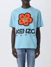Kenzo Boke Logo Cotton Jersey T-shirt In Cyan