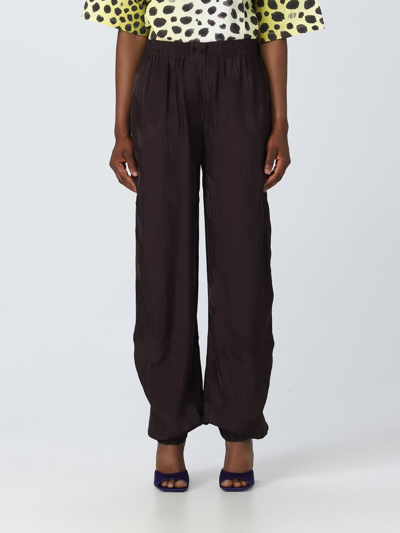 Attico The  Monogrammed Trousers In Brown