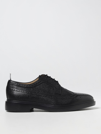Thom Browne Derby Shoes In Grained Leather In Black