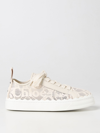 Chloé Lace Lauren Low-top Sneakers With Pull Tab In Beige