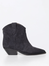Isabel Marant Dewina Distressed Suede Ankle Boots In Black