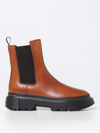 Hogan Chunky Sole Leather Ankle Boots In Leather