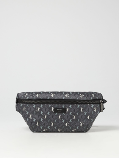 Jimmy Choo Finsley Monogram-pattern Belt Bag In Smoke Grey