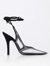 Attico Rhinestoned Venus Chrome See Through Slingbacks 10cm In Silver