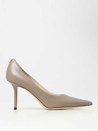Jimmy Choo Womens Taupe Love 85 Monogram-embellished Leather Heeled Courts In Beige