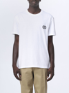 Valentino Garavani White Crewneck T-shirt With Logo Patch On The Front In Cotton Man In White