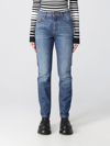Valentino Light Blue Denim Trousers With V Gold Detail In Blue