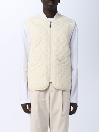 Apc Ivory Cotton Blend Vest In Beige