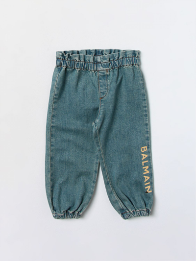 Balmain Babies' 牛仔裤  Kids 儿童 颜色 浅蓝色 In Gnawed Blue