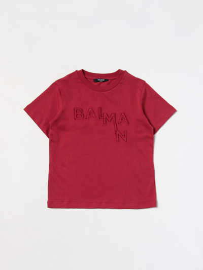 Balmain T-shirt  Kids Kids In Brick Red
