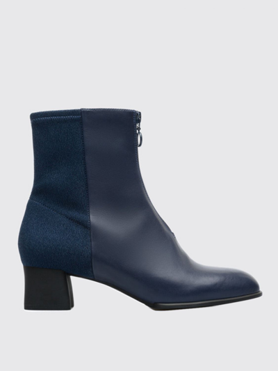Camper Flat Ankle Boots  Woman In Blue