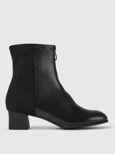 Camper Flat Ankle Boots  Woman In Black