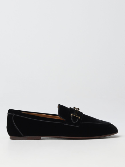 Tod's Velvet Moccasins In Black