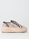 Vic Matie Perforated Brown Cow Leather Travel Sneakers In Neutral