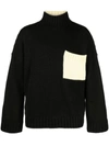Jw Anderson Two Tone Sweater In Nero E Verde