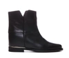 Via Roma 15 Side Slit-detail Ankle Boots In Black