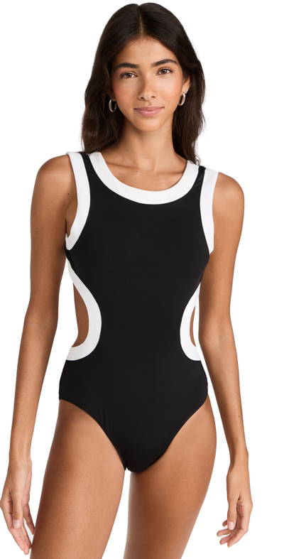 Staud Dolce One Piece In Black/white