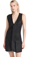 VICTORIA BECKHAM SLEEVELESS TAILORED MINI DRESS BLACK