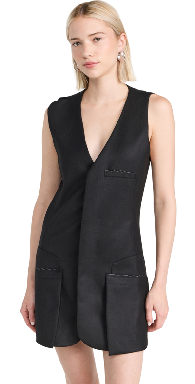 Victoria Beckham Sleeveless Tailored Mini Dress In Black