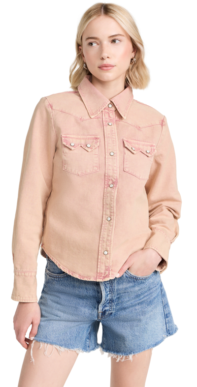 The Great The Howdy Corduroy Top In Sunfaded Blush Sf