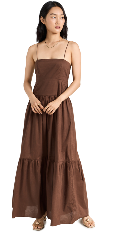 Playa Lucila Square Neck Maxi In Brown