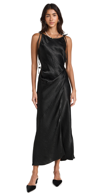 Acne Studios Drawstring Midi Dress In Black
