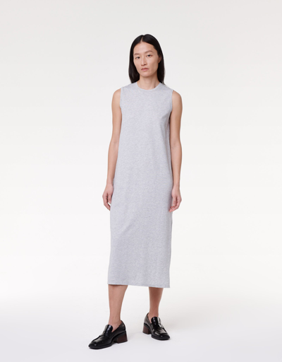 Another Tomorrow Sleeveless Tee Dress In Heather Grey