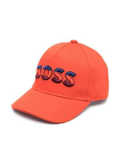 Bosswear Kids' Embroidered-logo Baseball Cap In Red