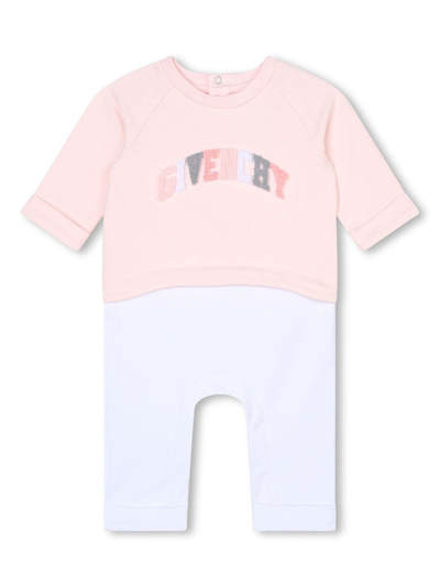 Givenchy Babies' Logo-bouclé Wool Romper In Pink