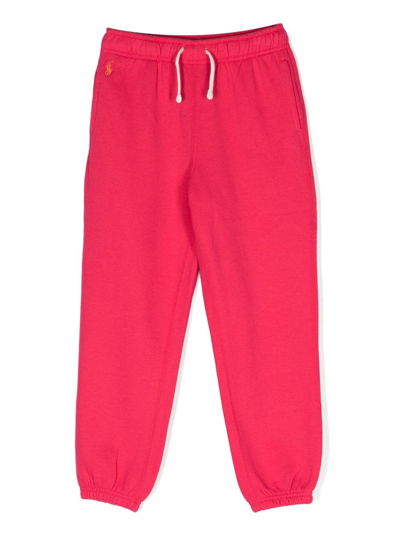 Ralph Lauren Kids' Drawstring-fastening Track Trousers In Pink
