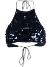OSEREE NIGHT SEQUINNED CROP TOP