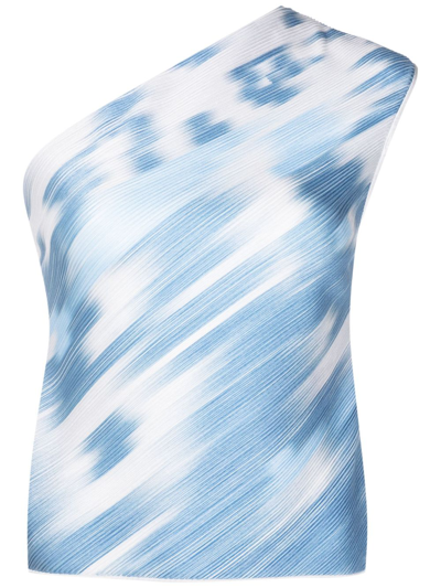 Giorgio Armani 罗纹单肩罩衫 In Blue