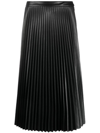 Proenza Schouler White Label Faux Leather Pleated Skirt In Black