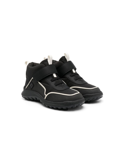 Camper Kids' Circular High-top Sneakers In Black